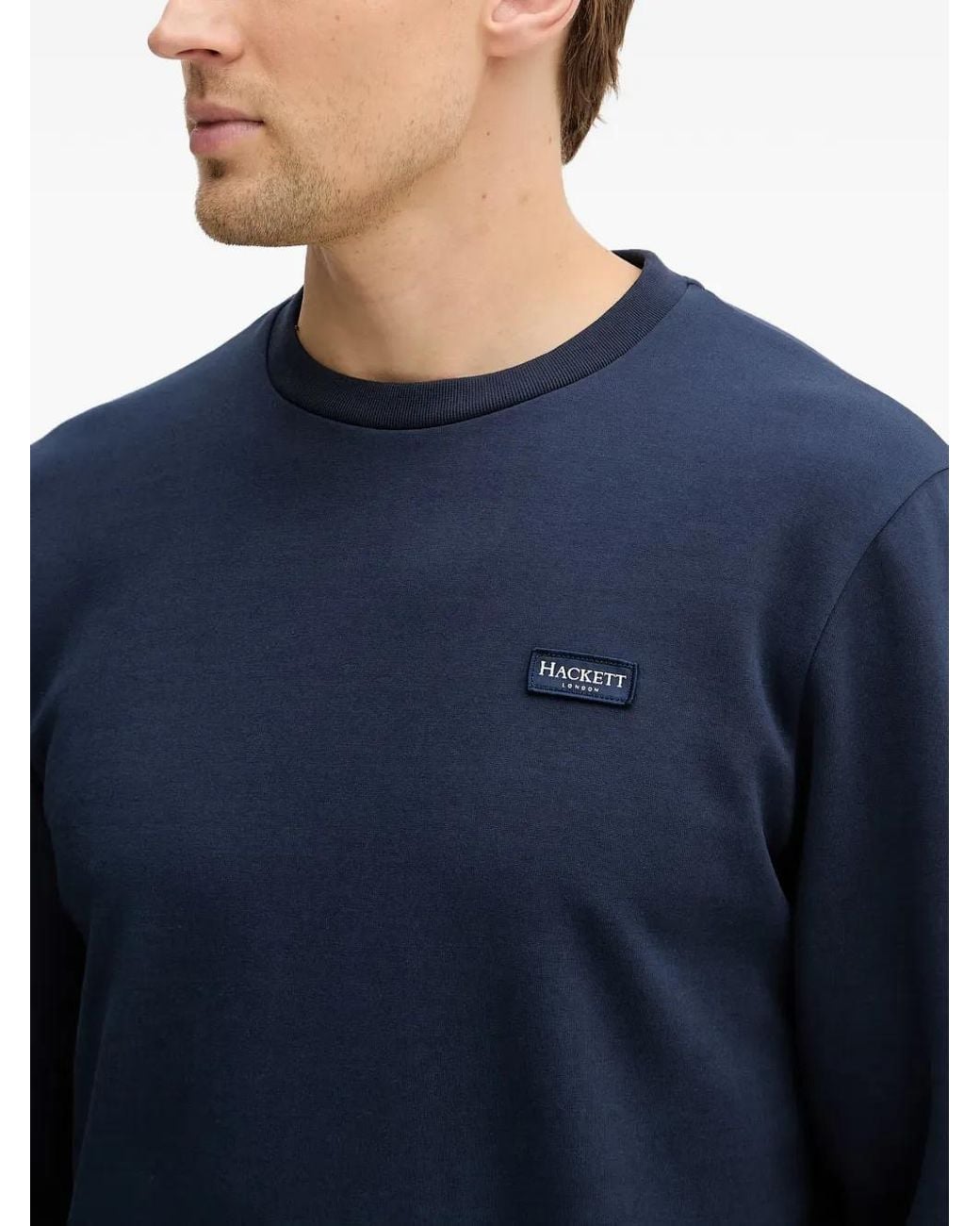 Hackett Blue Logo-Patch Sweatshirt for men