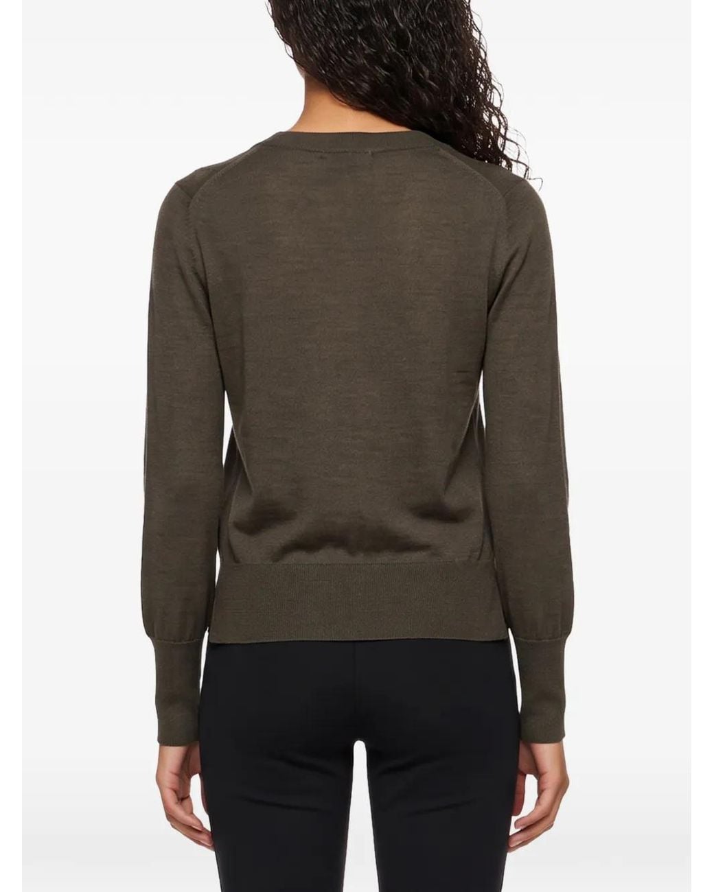 Simone Rocha Brown Turbo Bead-Embellished V-Neck Sweater