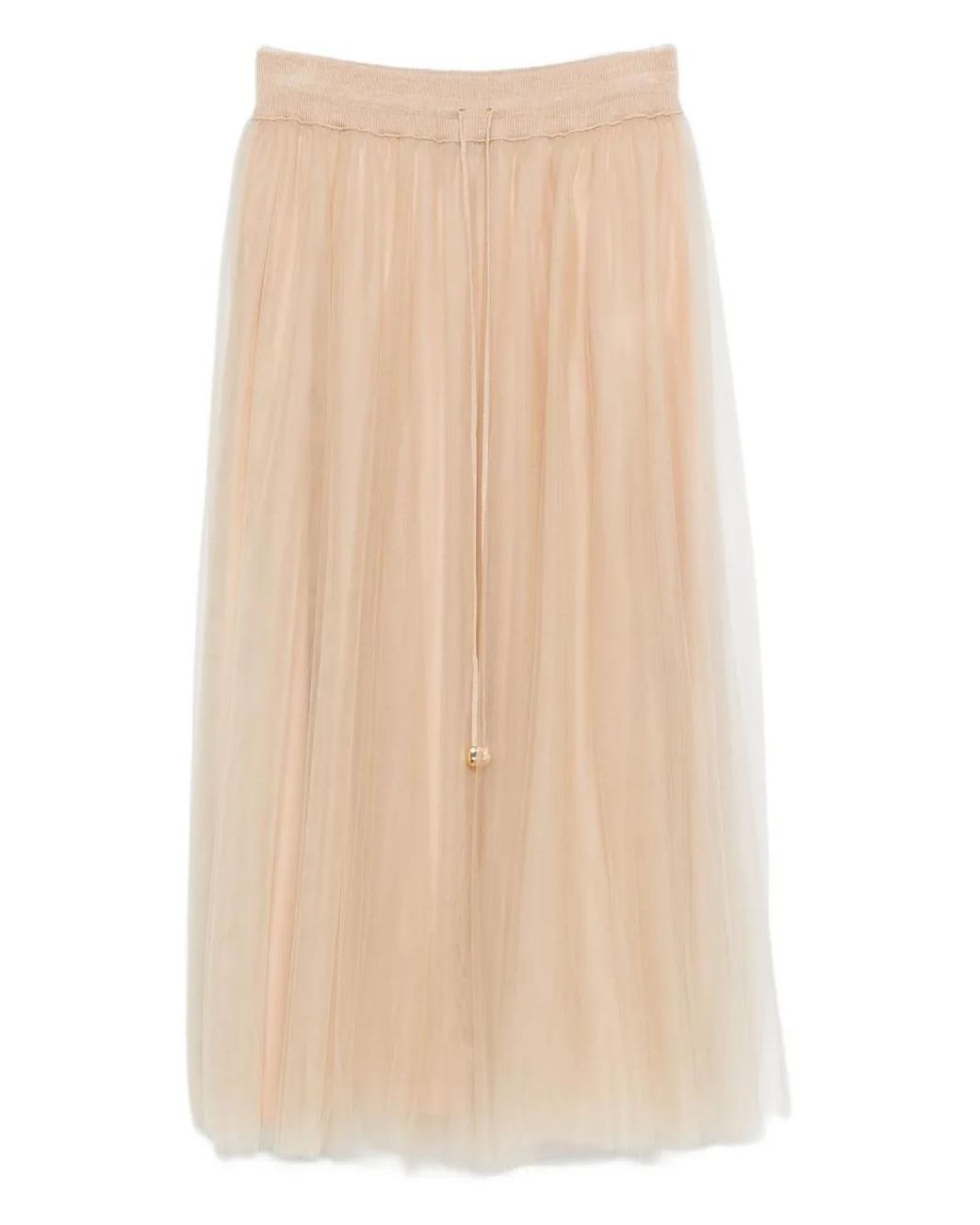 Fabiana Filippi Natural Pleated Drawstring Skirt