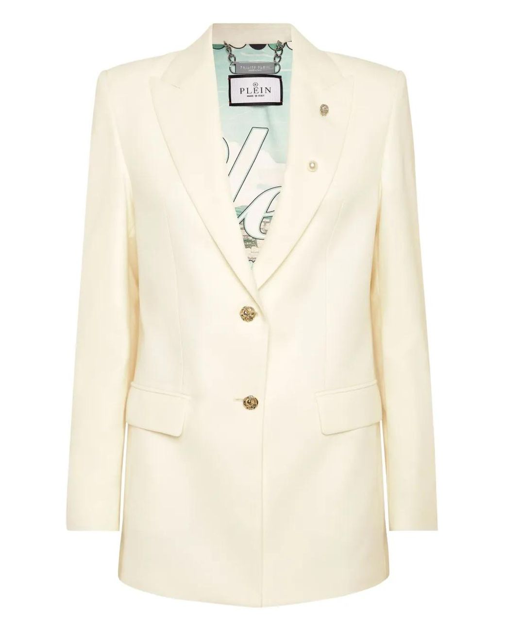Philipp Plein White Boyfriend Fit Blazer