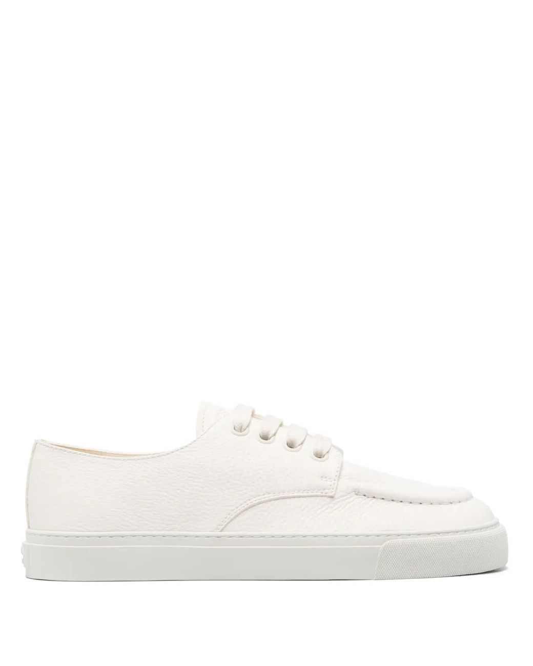 Prada Sneakers Mit Gekörnter Kappe in White für Herren