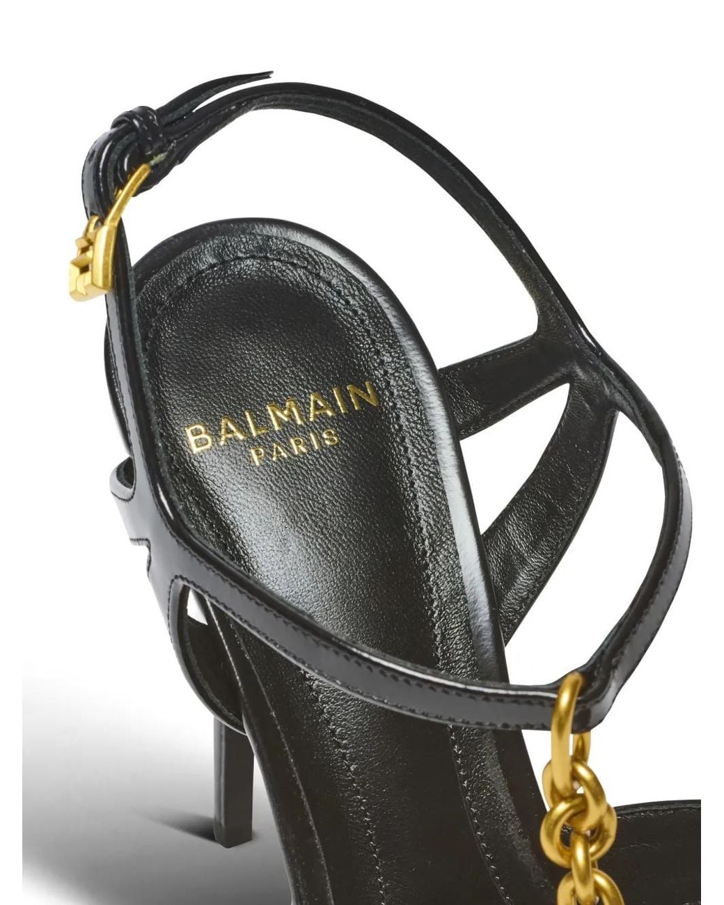 Balmain Black Sync Platform Sandals