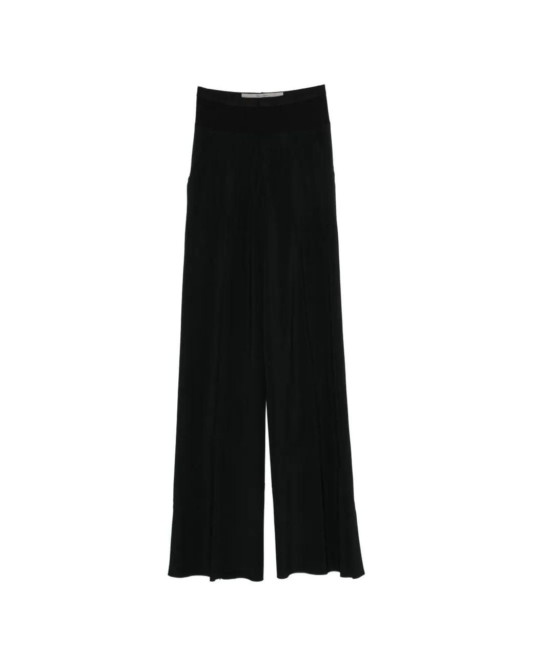 Rick Owens Black Bias Pantaloni Wide-Leg Trousers