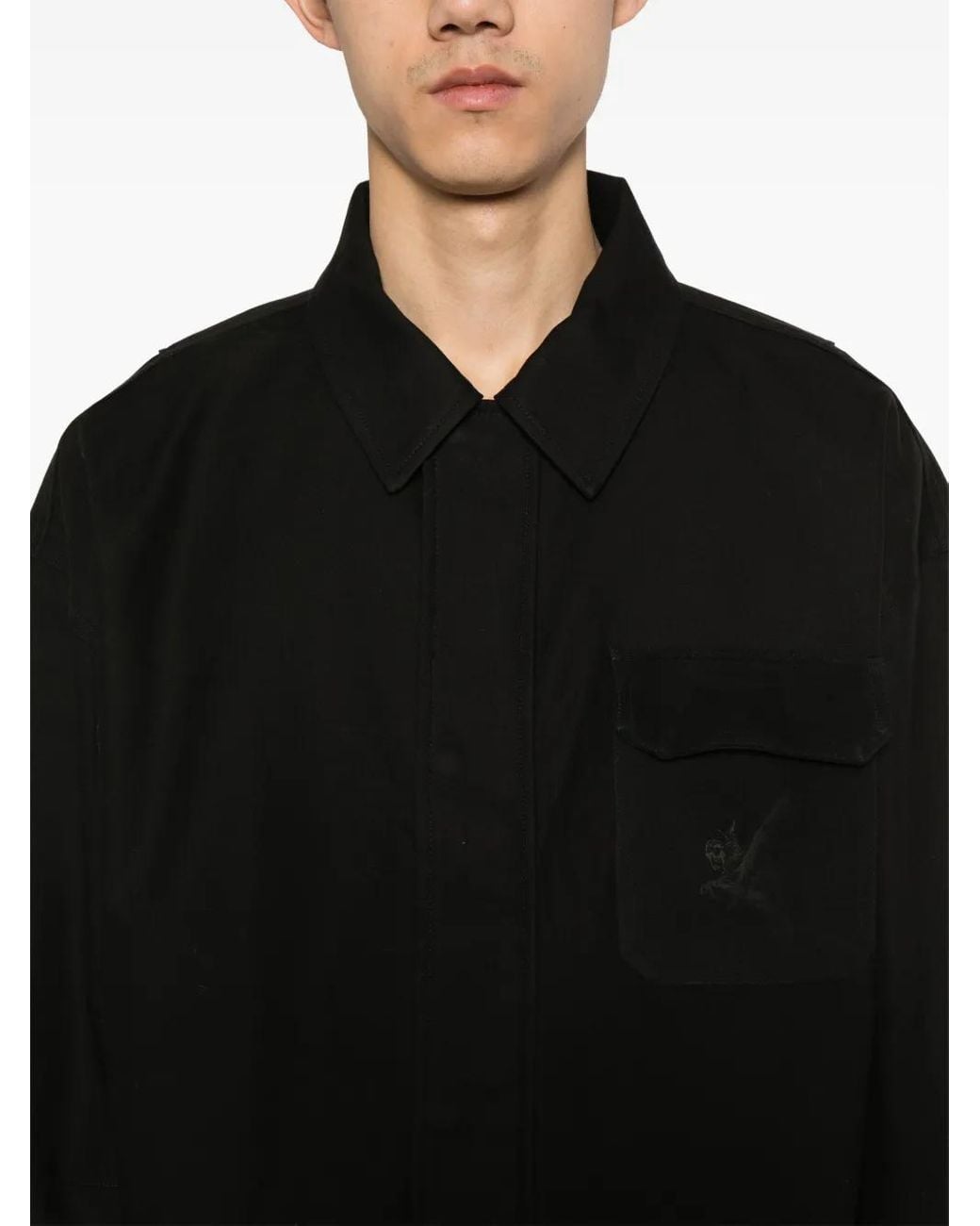 Represent Black Logo-Engraved Cotton Jacket for men