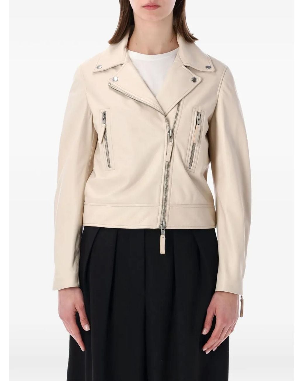SWD by S.w.o.r.d. Natural Classic Biker Leather Jacket