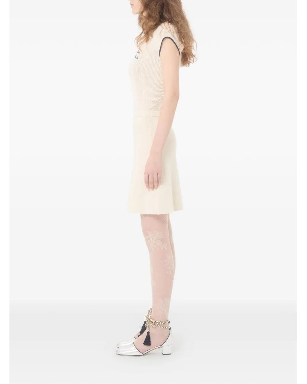 Valentino Garavani White Knitted Short Dress
