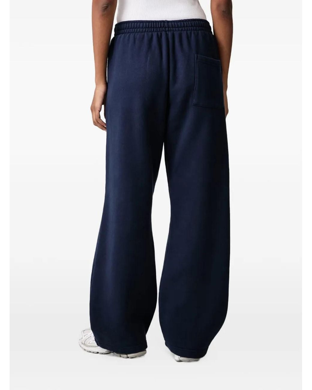 Sporty & Rich Blue Blakely Serif Logo-Embroidered Track Pants