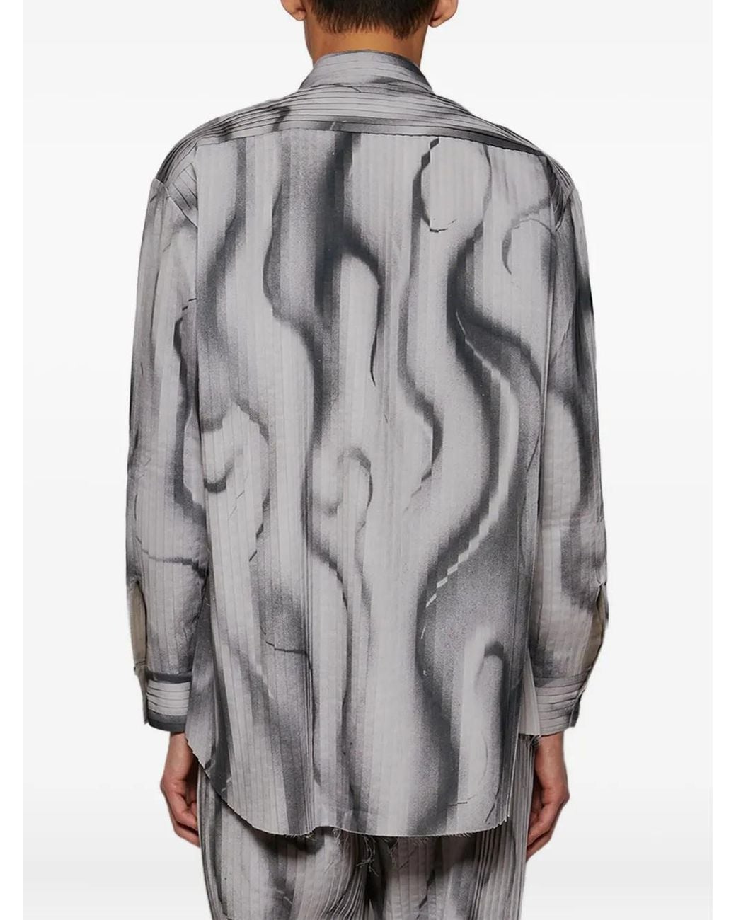 Casella Meyer Geplooid Overhemd Met Print in het Gray voor heren