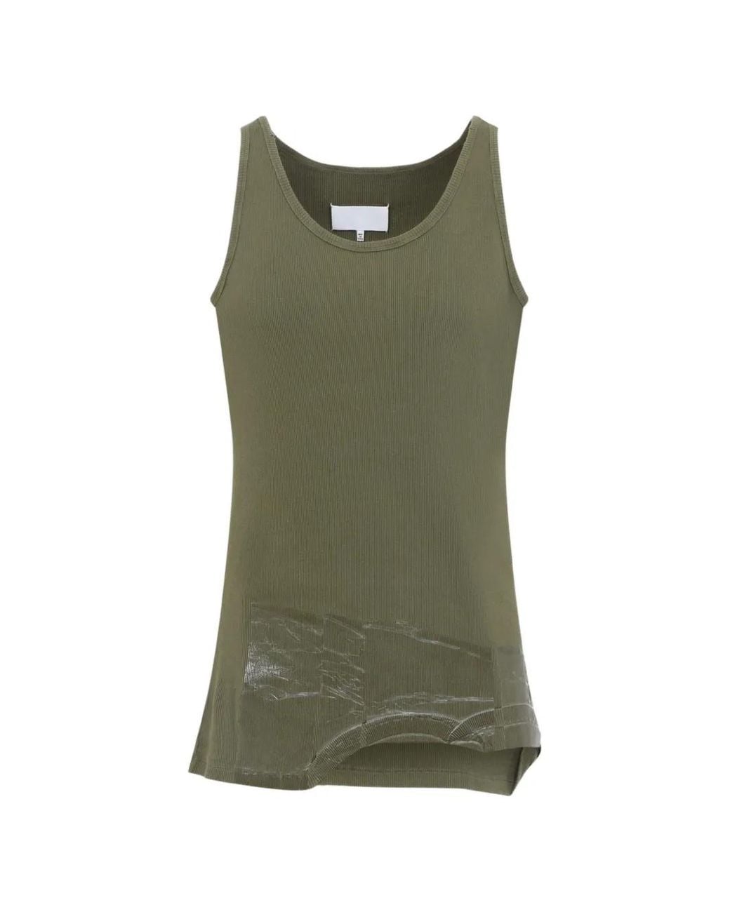 Maison Margiela Green Haut Côtelé À Design Sans Manches for men