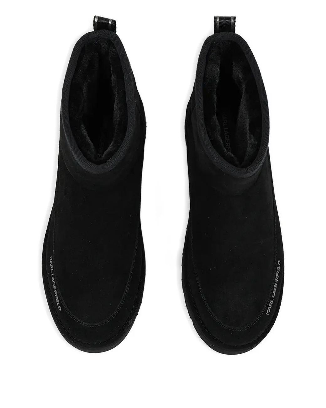 Karl Lagerfeld Black Logo-Print Boots for men