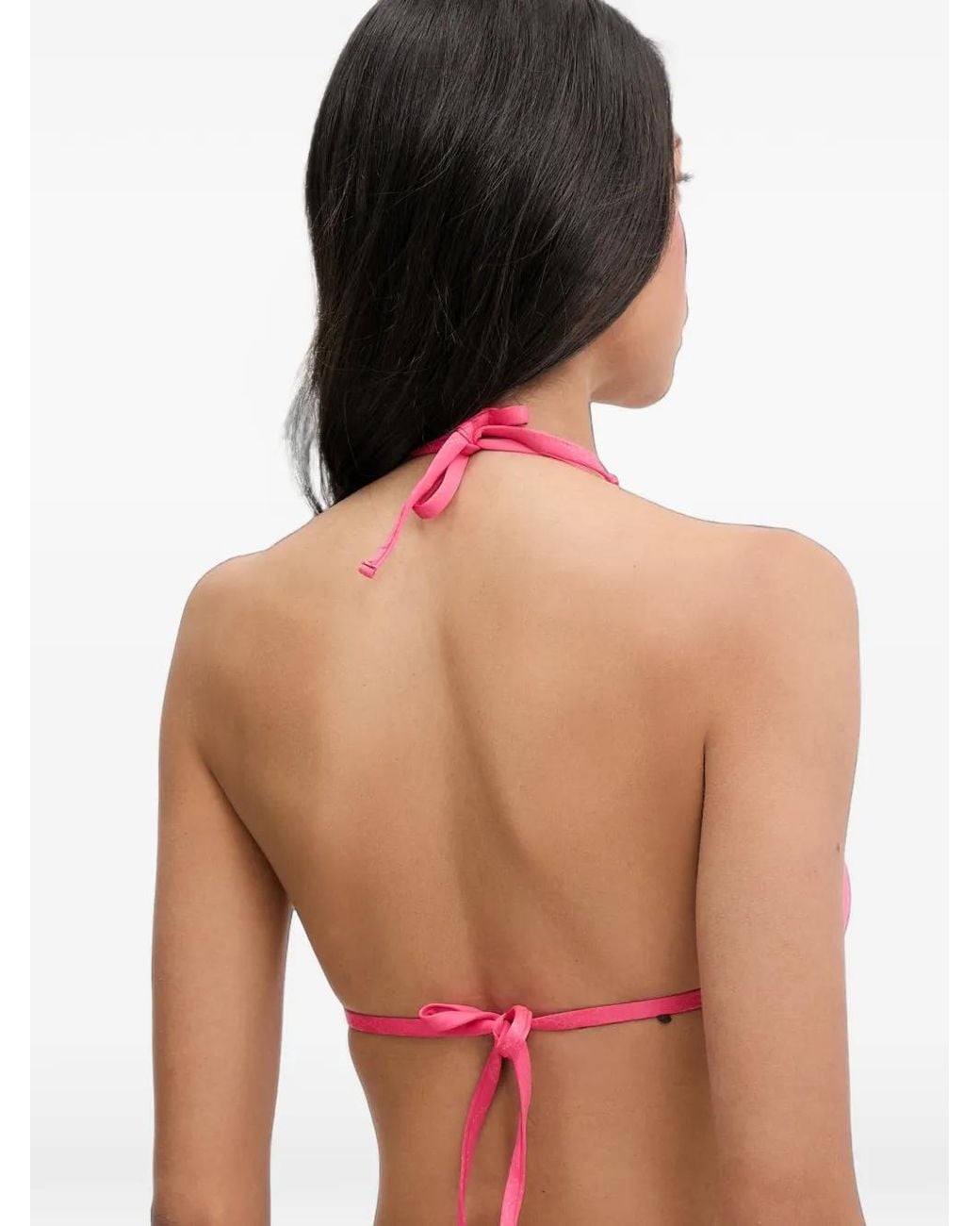 Guess Red Triangle Logo Bikini Top