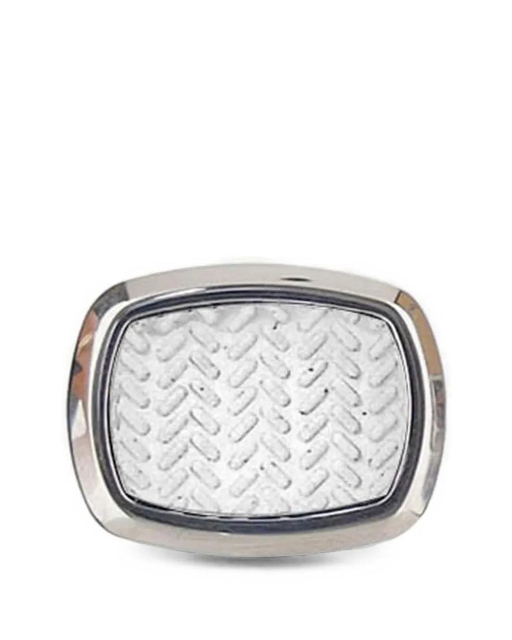 Boss White Textured Rectangle Cufflinks for men