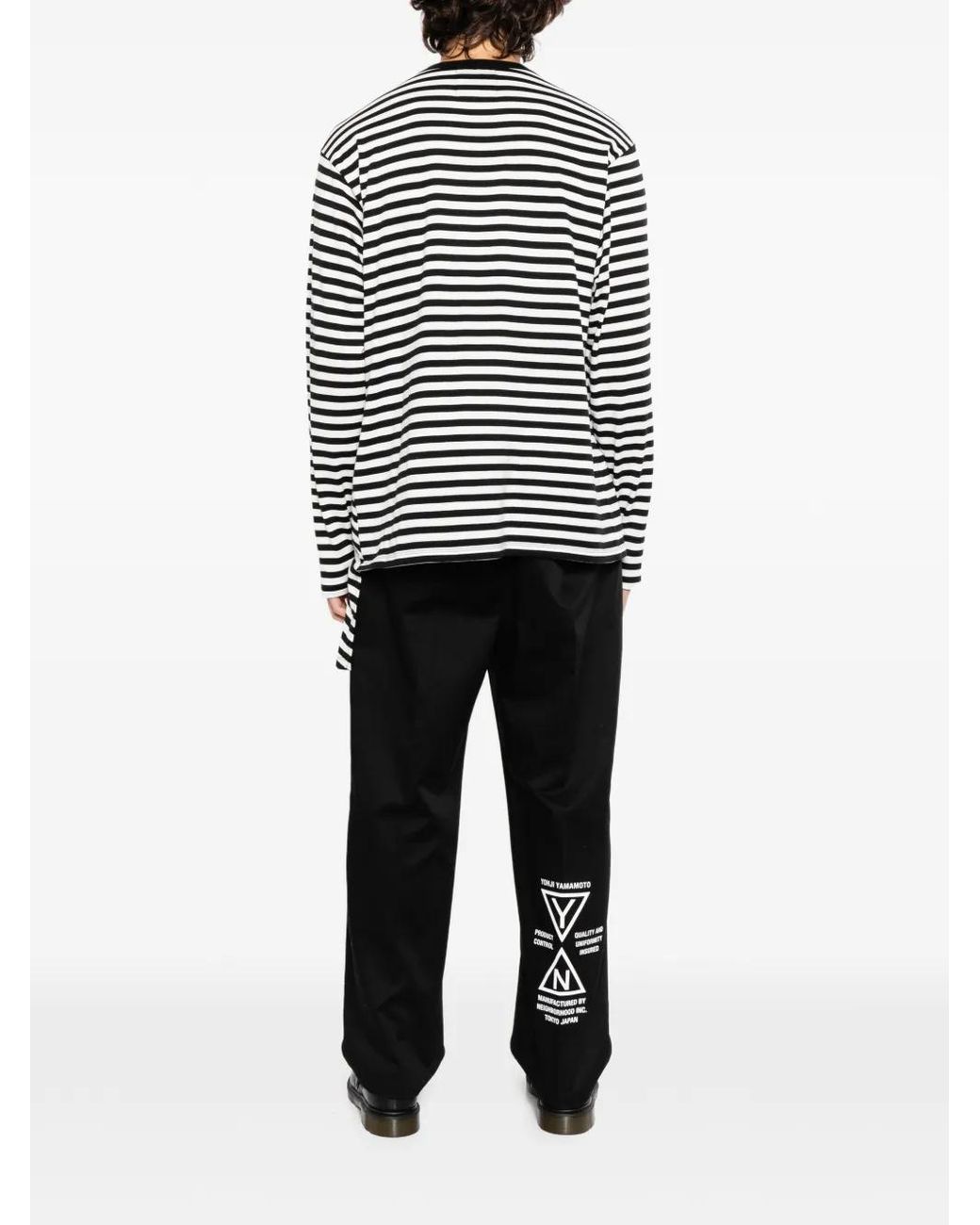Yohji Yamamoto White X Neighborhood Striped T-Shirt for men
