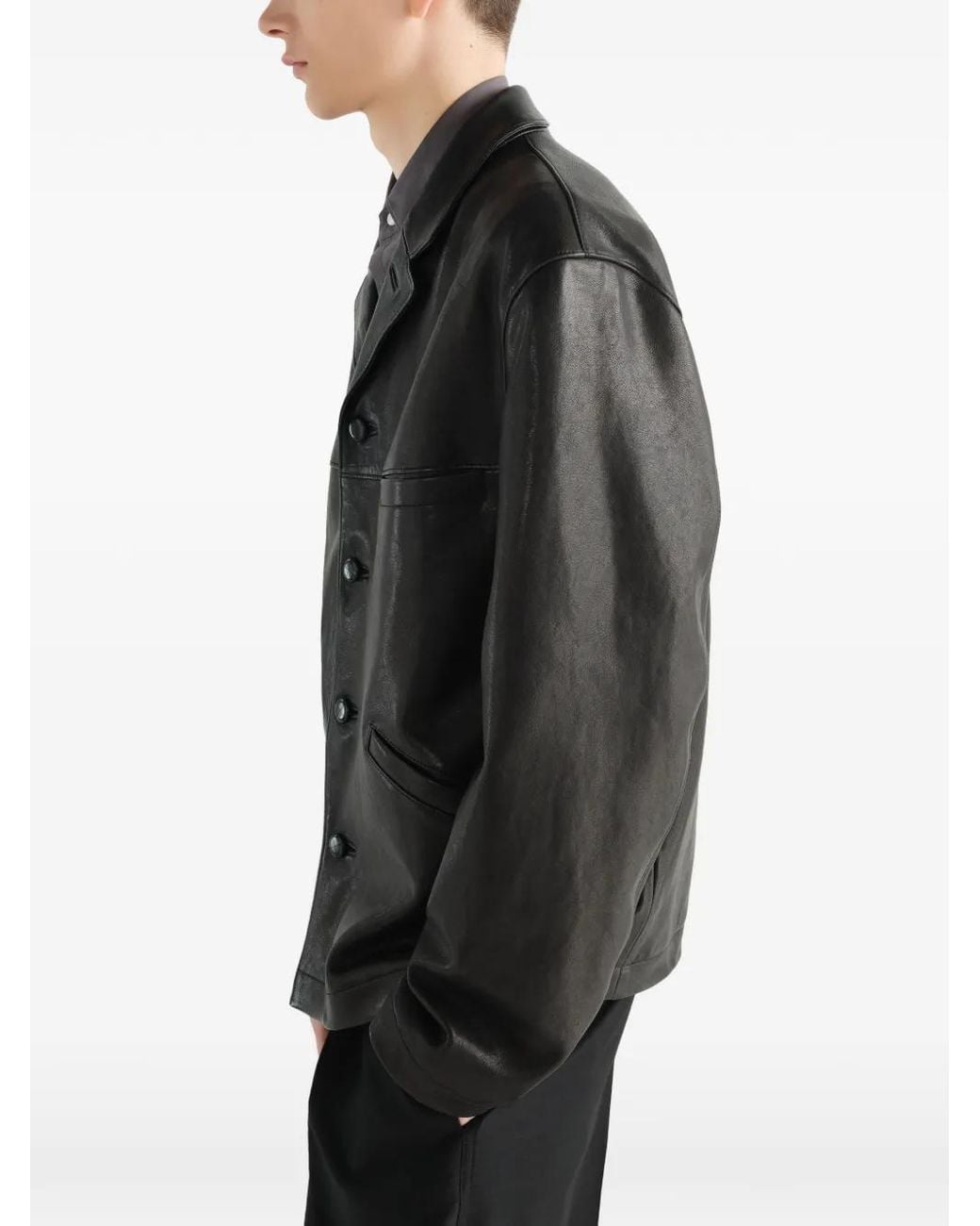 Lemaire Black Single-Breasted Jacket for men