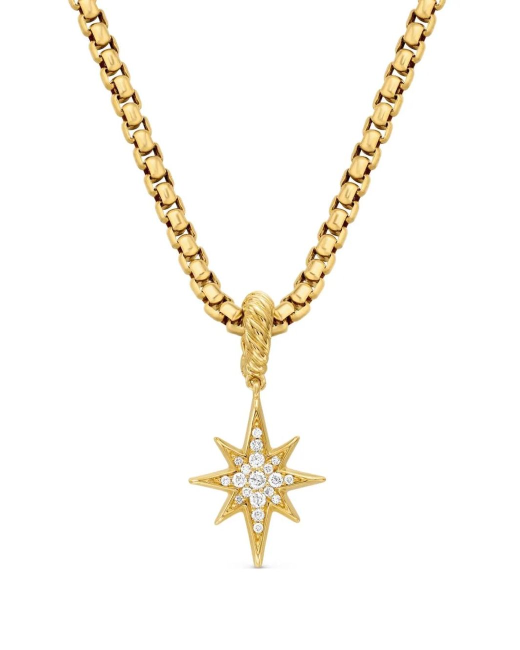 David Yurman Metallic 18Kt North Star Amulet Diamond Pendant (15Mm)