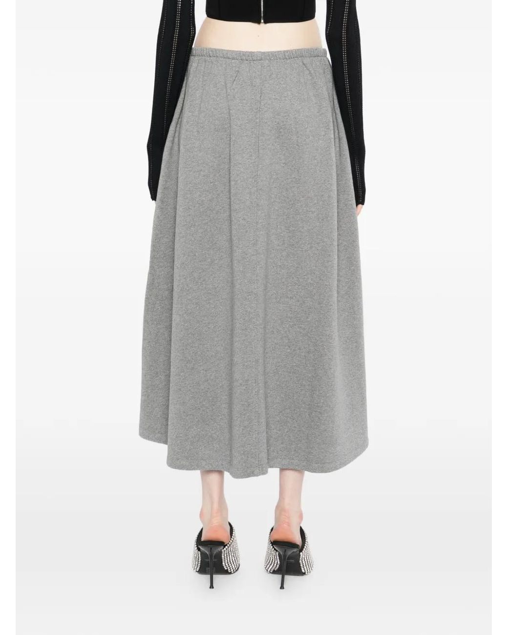 Alexander Wang Gray Low-Rise Midi Circle Skirt