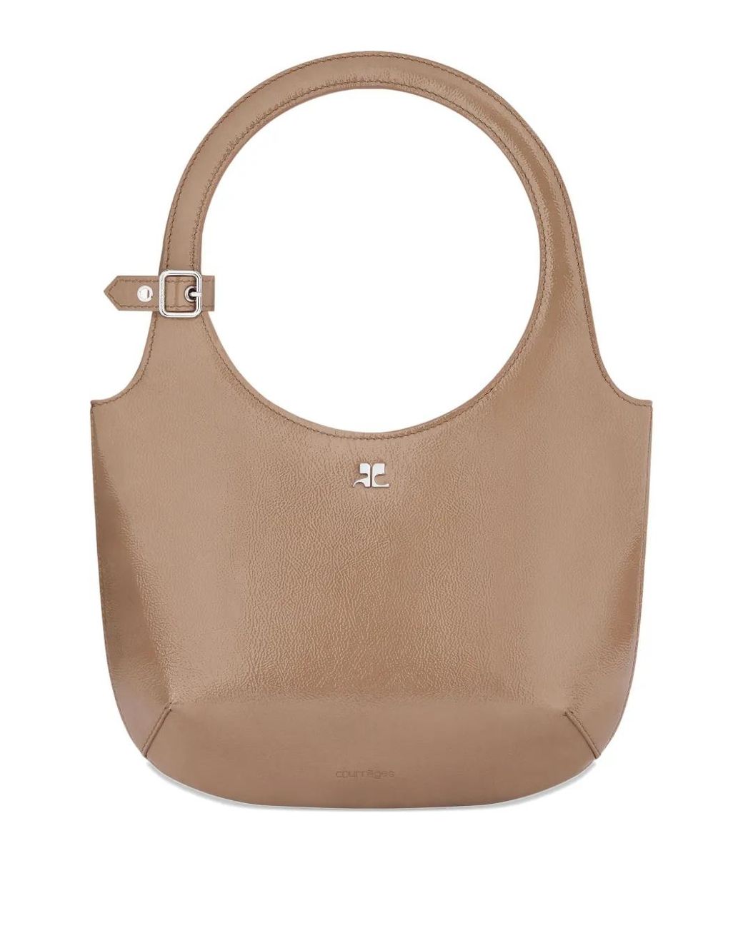 Courreges Brown Holy Leather Shoulder Bag
