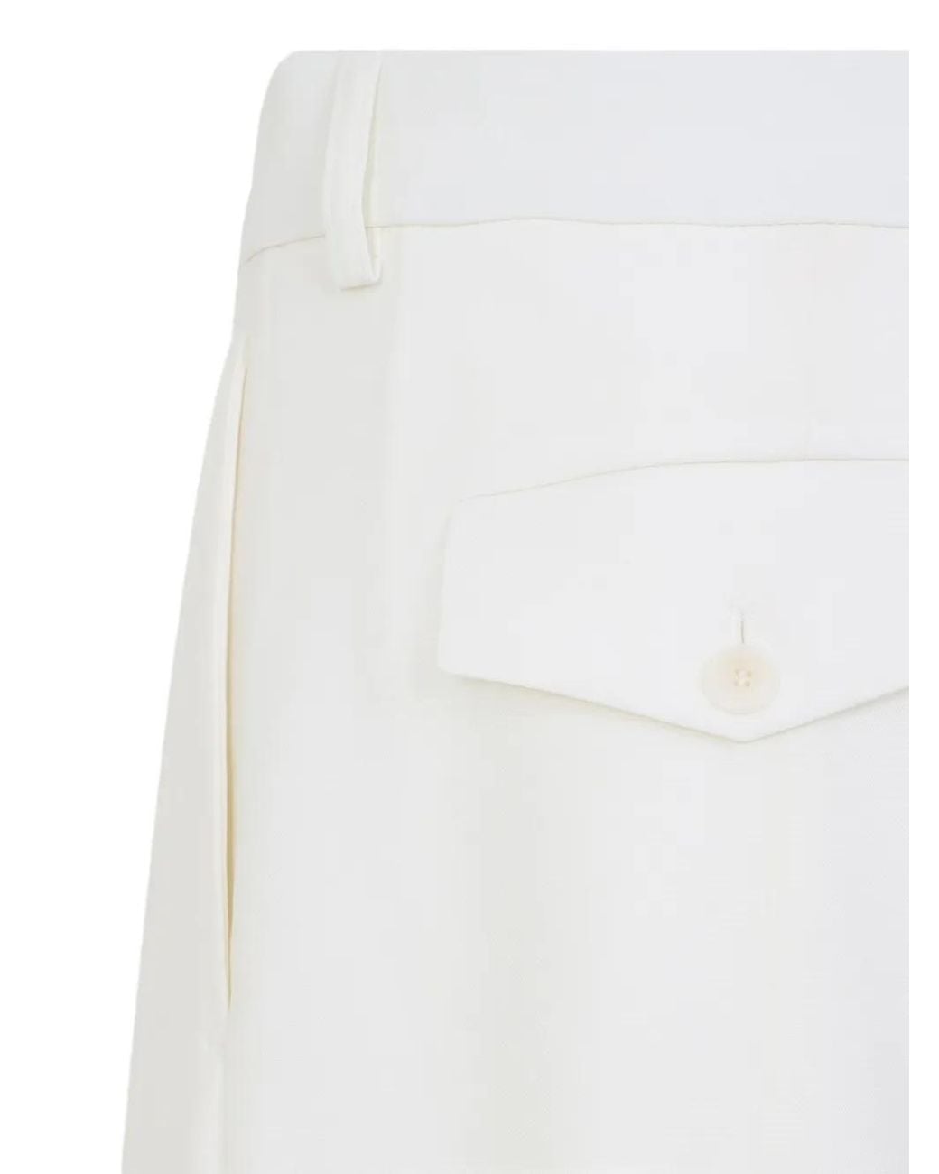 Casablanca White Pleated Trousers for men
