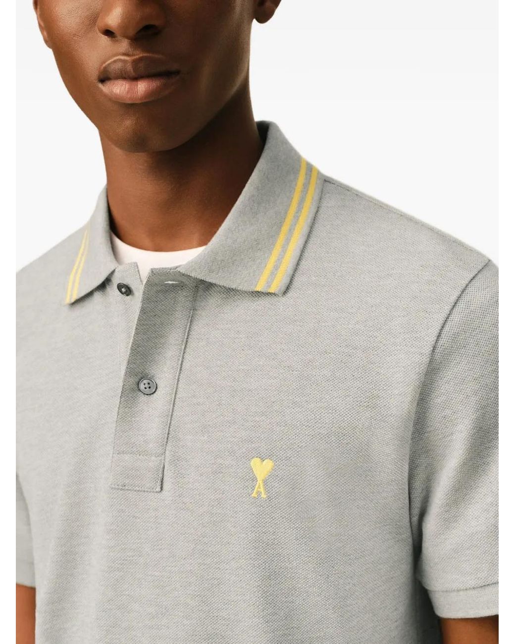 AMI White Polo Ami De Cœur À Manches Courtes for men