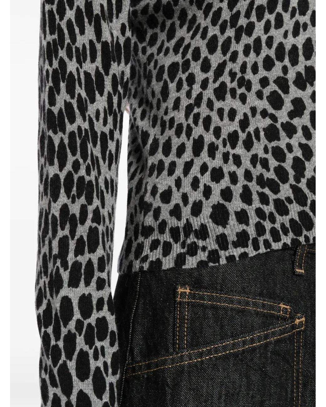 Nili Lotan Black Cardigan À Imprimé Léopard