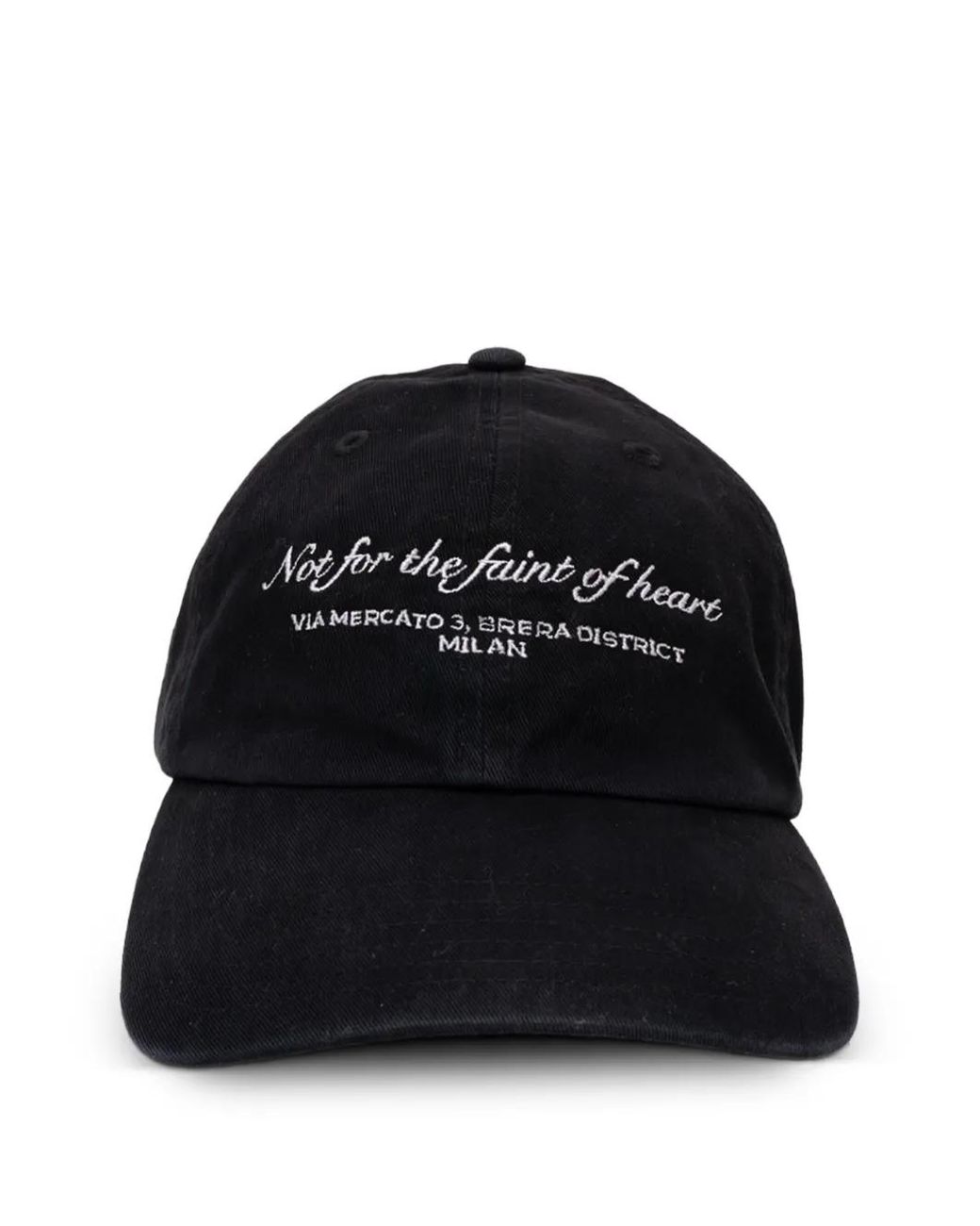 D1 Milano Black Slogan-Embroidered Cotton Cap