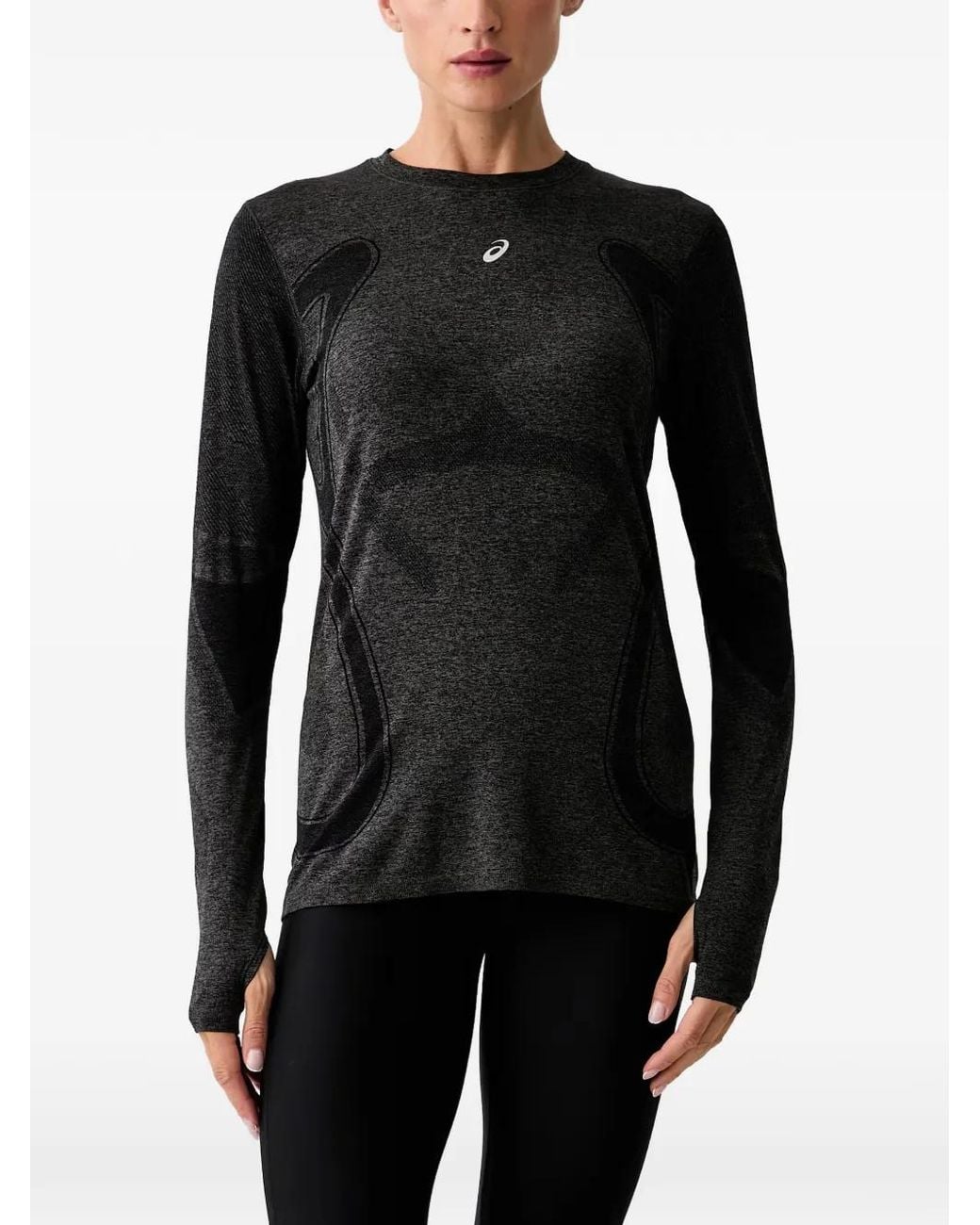Asics Black Road Logo-Print Long-Sleeve T-Shirt
