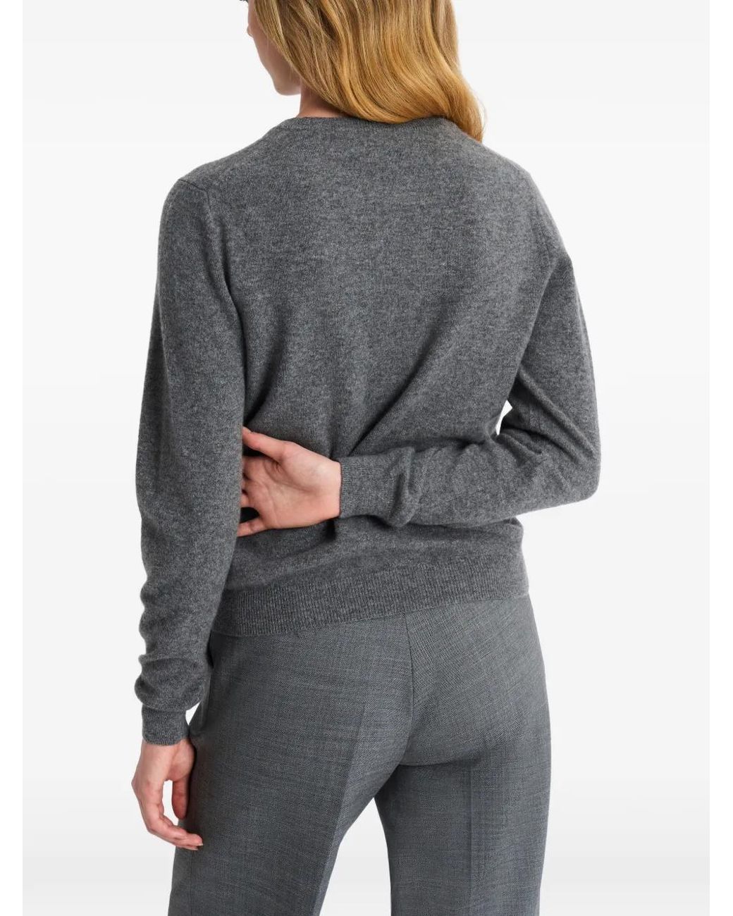 Pringle of Scotland Gray Crew-Neck Cashmere Sweater