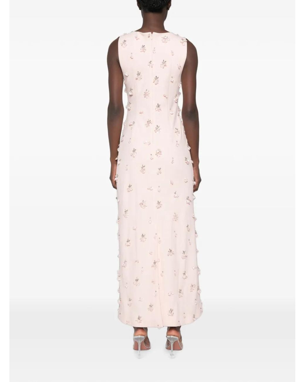 Jonathan Simkhai Pink Robe Longue Sans Manches Claudia À Fleurs