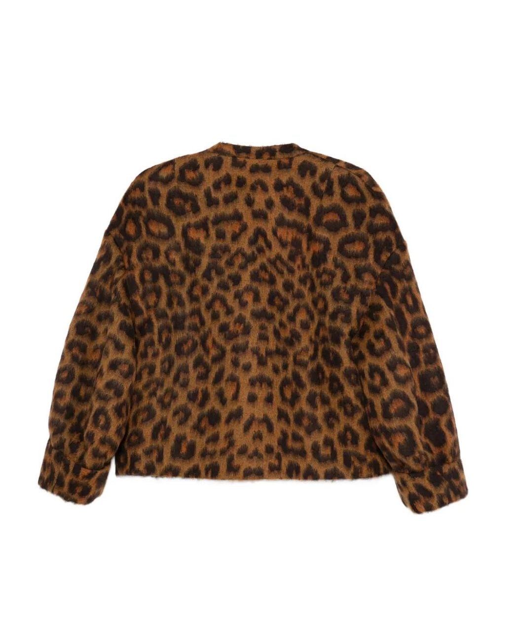Alberto Biani Brown Leopard-Print Button Jacket