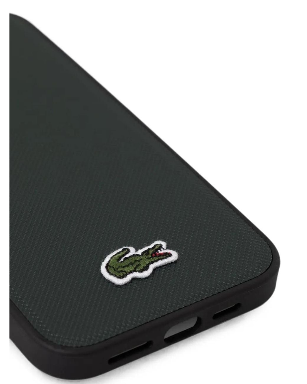 Lacoste Black Logo-Patch Textured Iphone 16 Case