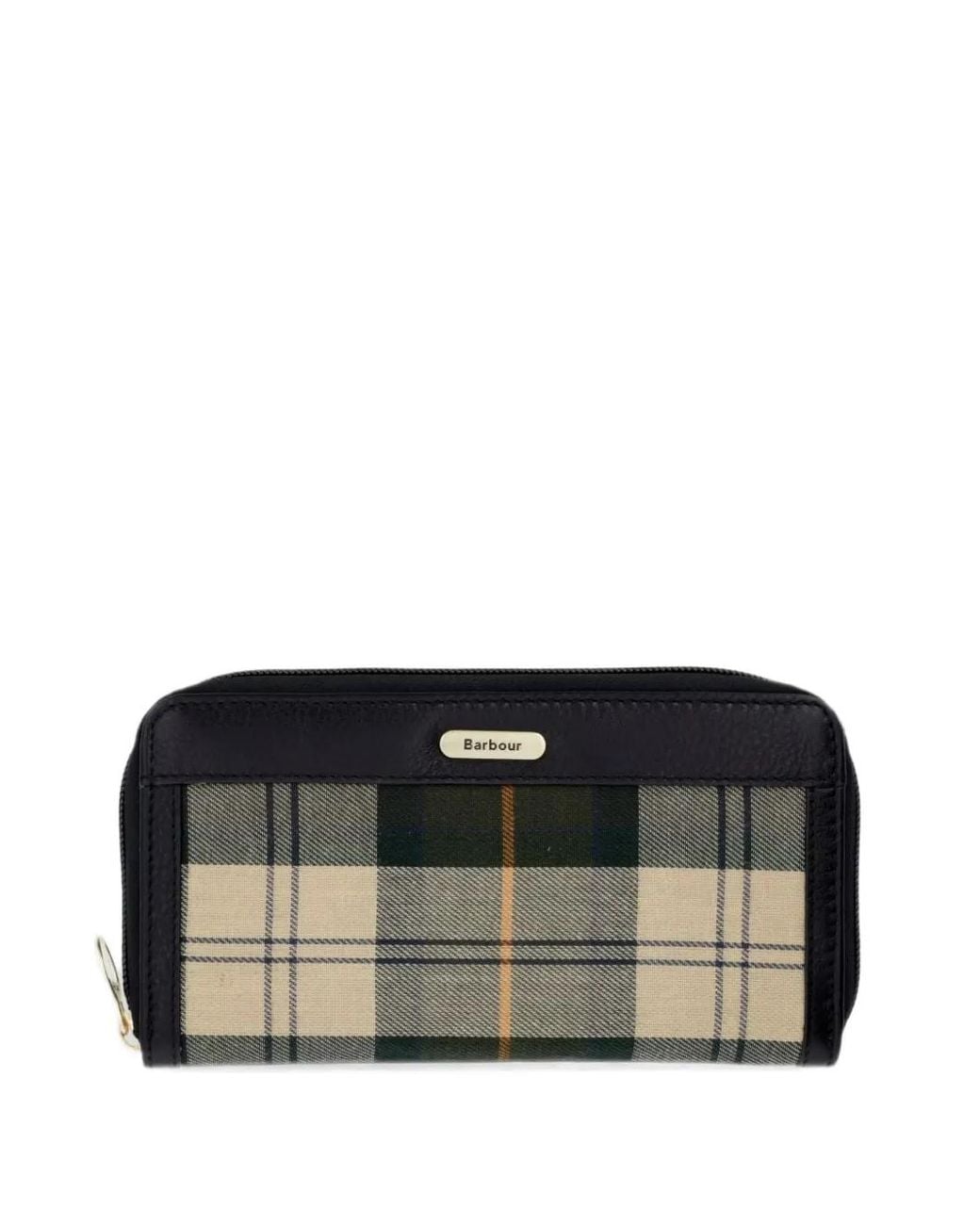 Barbour Black Daphne Tartan-Print Leather Wallet