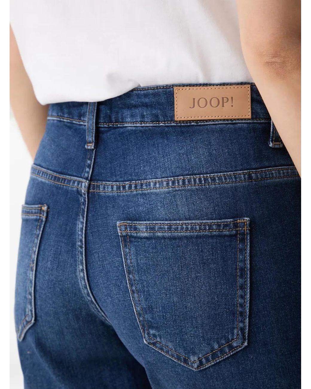 Joop! Blue Logo-Patch Wide-Leg Jeans