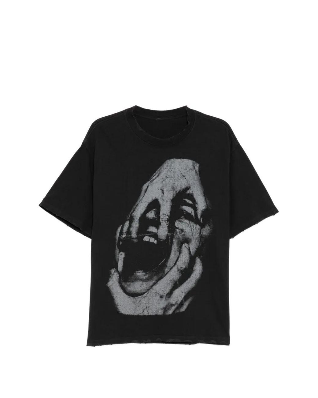 WARMAN Black Graphic-Print T-Shirt for men