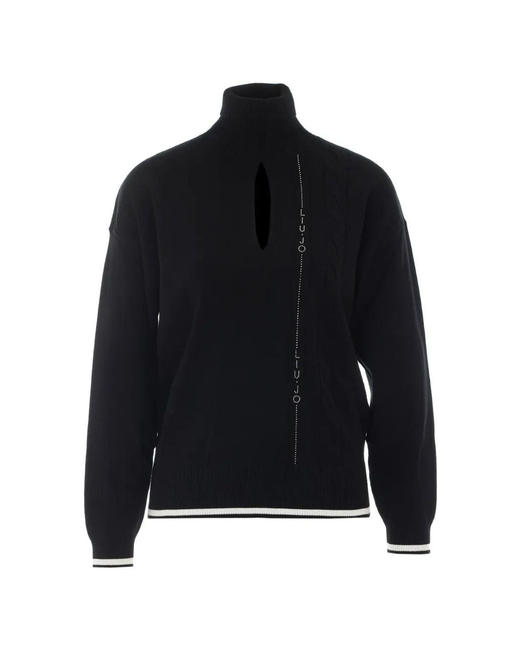 Liu Jo Black Pull À Col Roulé Et Découpe