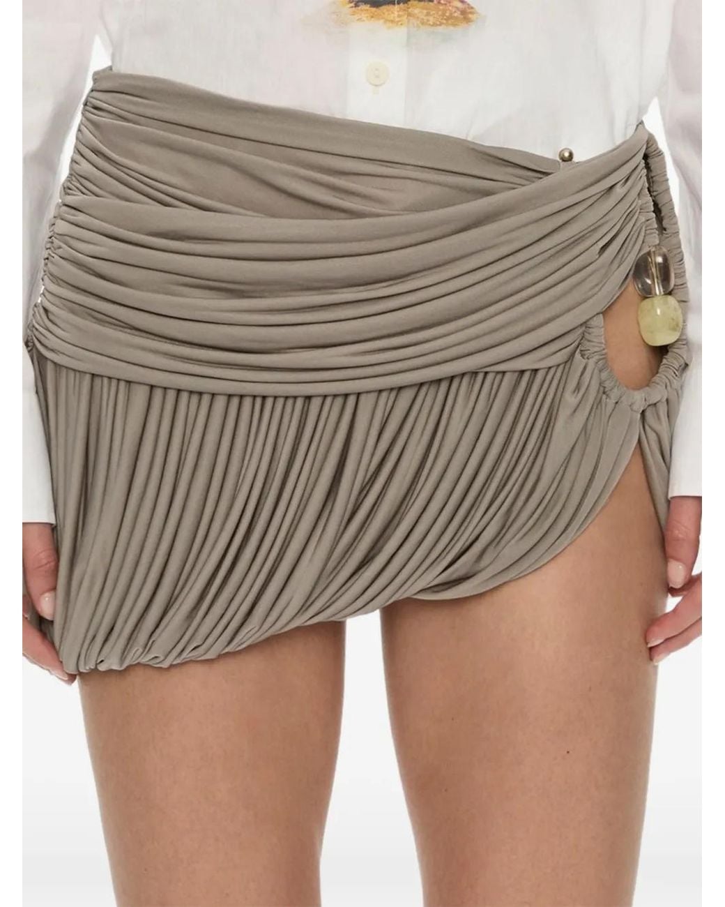 Christopher Esber Natural Mini Beach Glass Bubble Skirt