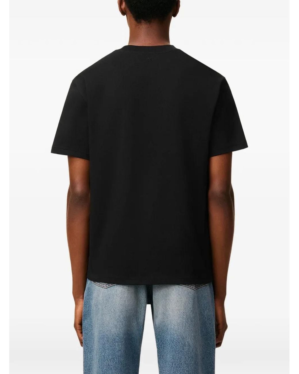 AMI Black Organic Cotton Ami De Coeur T-Shirt