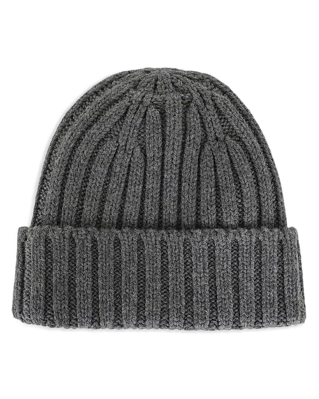 Aspesi Gray Cable-Knit Wool Beanie