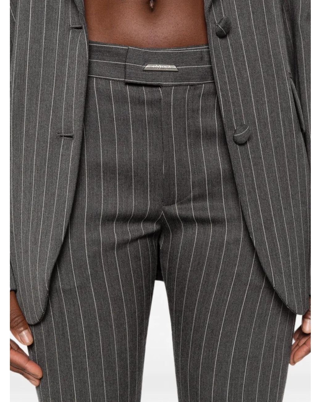Dondup Gray Pinstripe Trousers