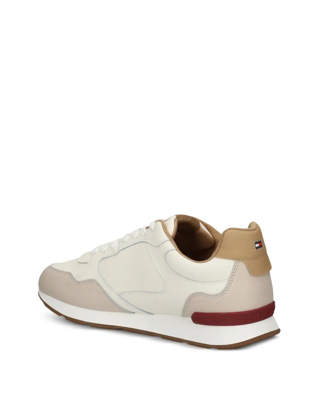 Tommy Hilfiger White Panelled Leather Sneakers for men