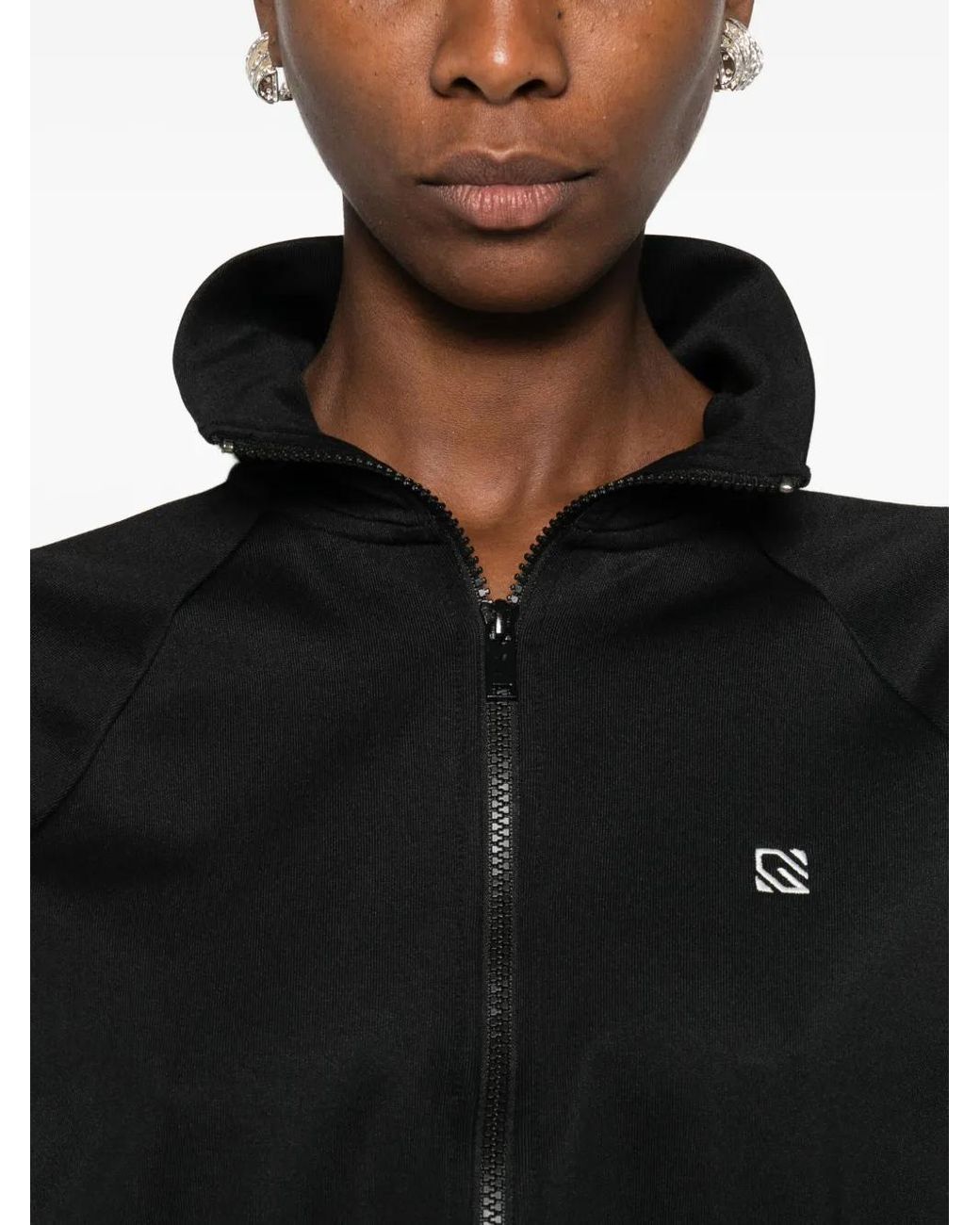 GIUSEPPE DI MORABITO Black Logo-Detail Cropped Jacket