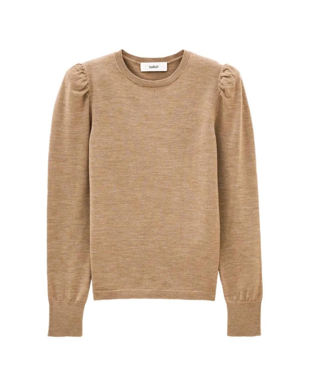Ba&sh Natural Britanie Puff-Sleeve Sweater