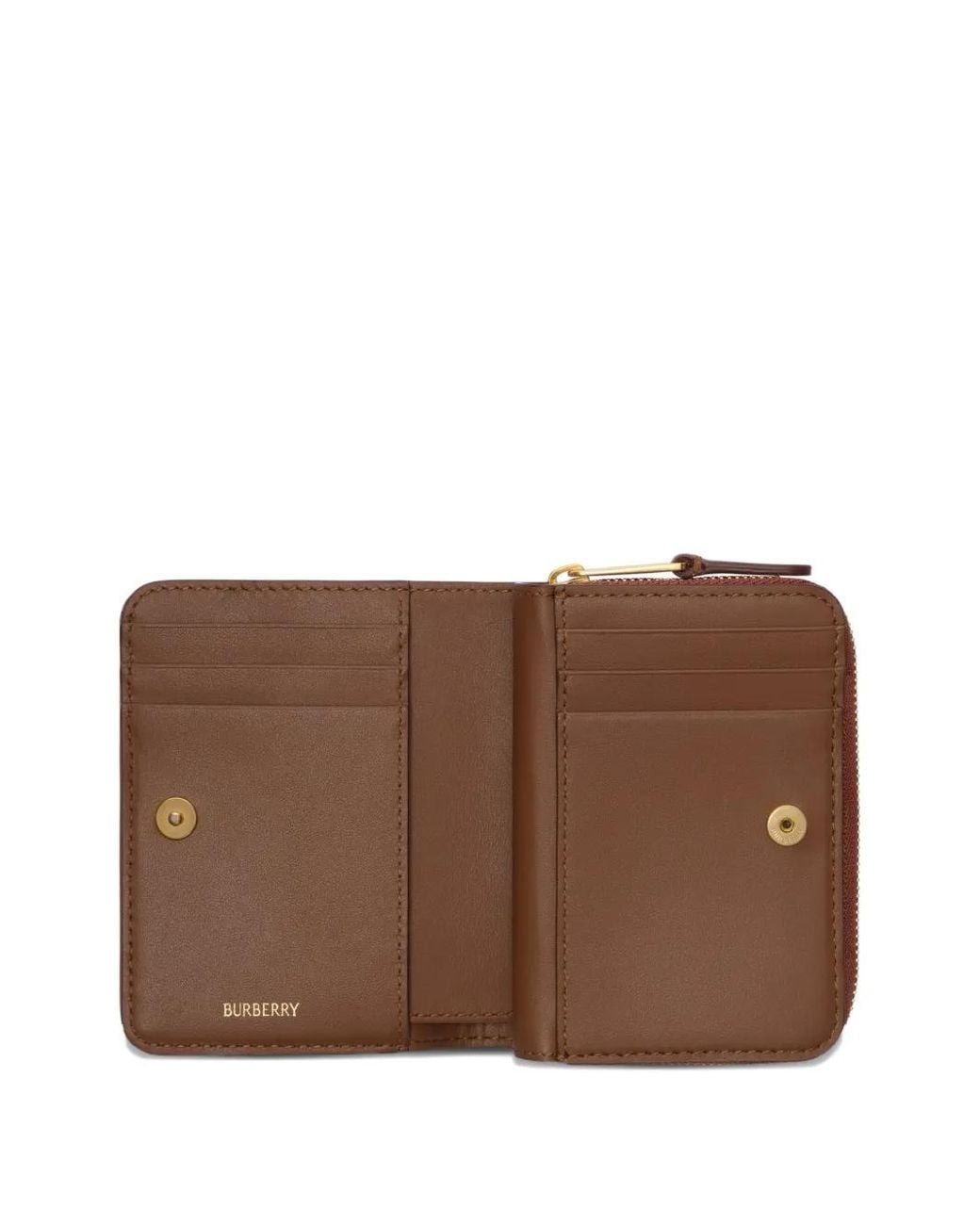 Burberry Natural Small Check Zip Wallet