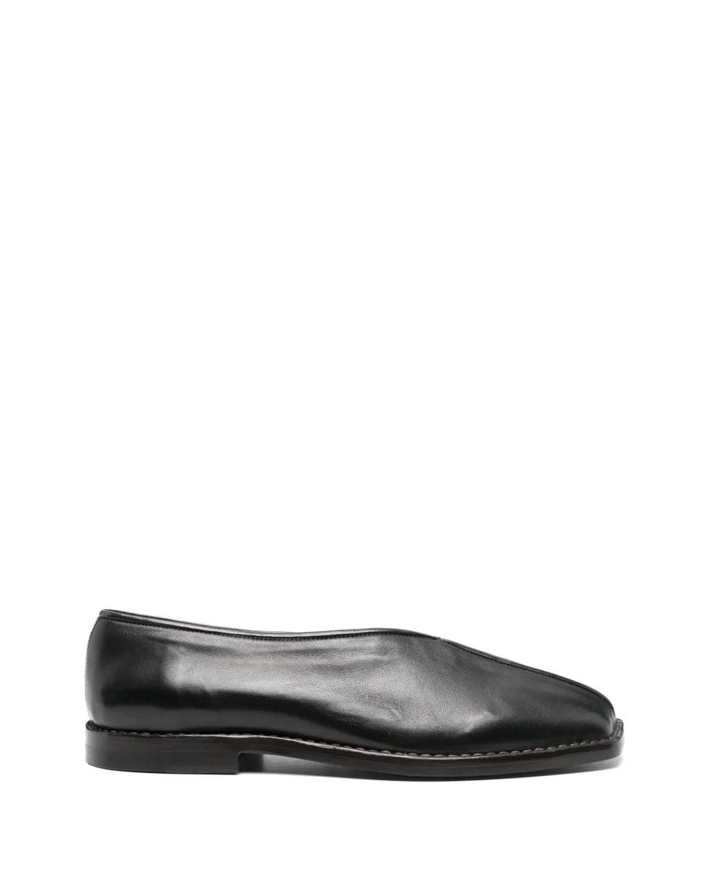 Lemaire Black Flat Piped Slippers for men