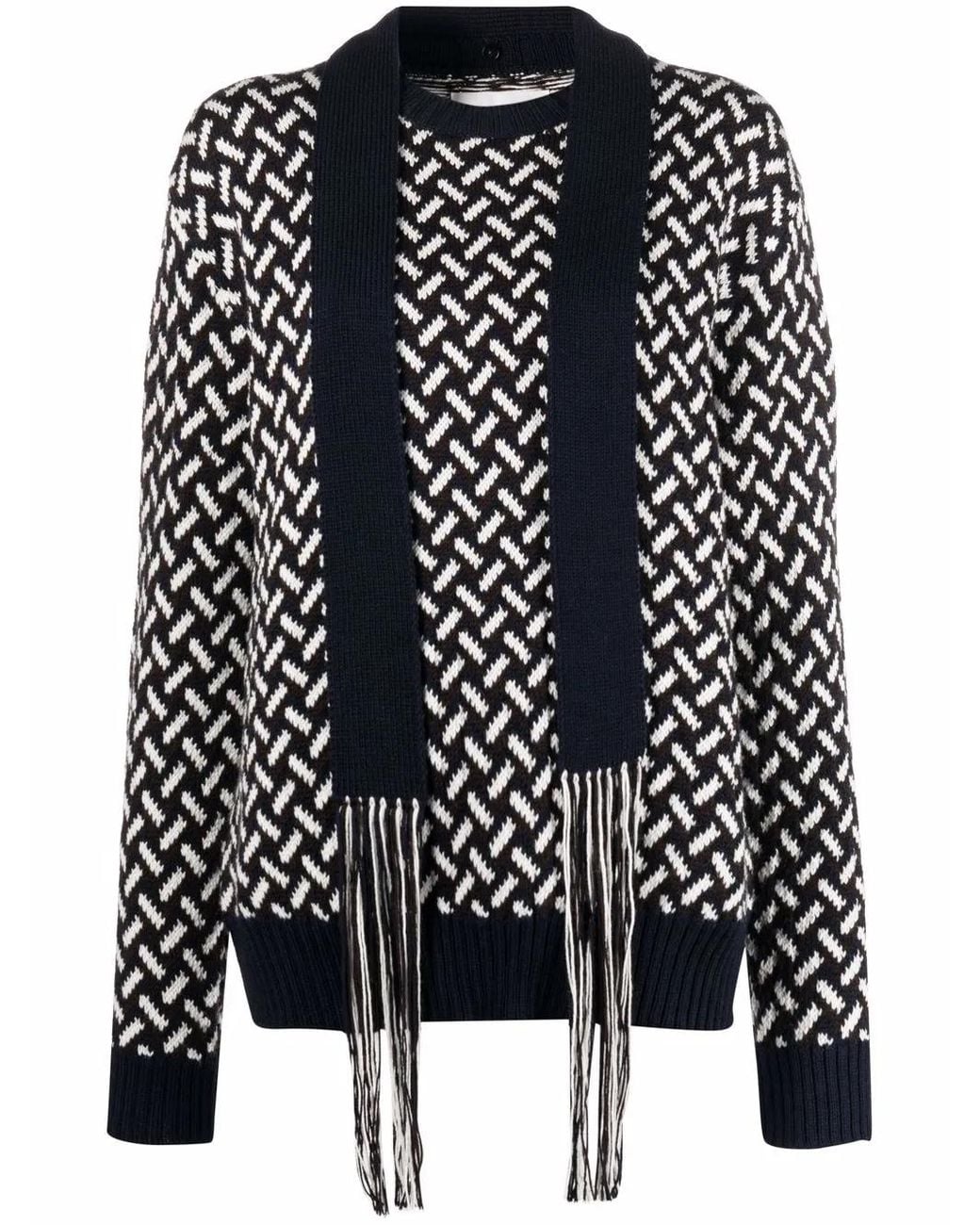 Jil Sander Black Scarf-Detail Wool Jumper
