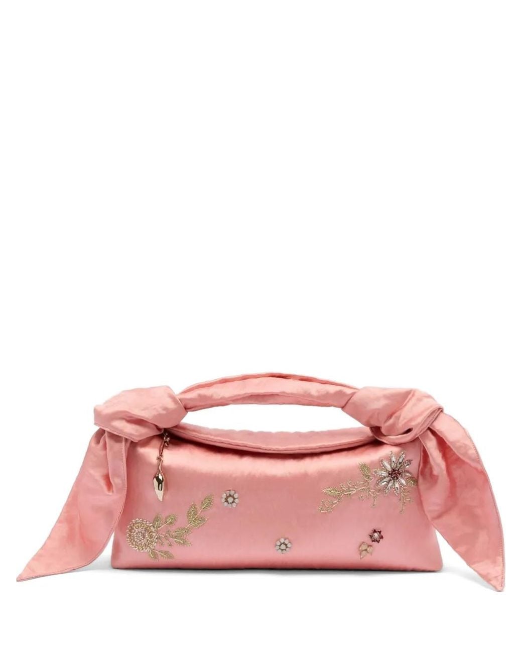 Erdem Pink Bloom Crystal-Embellished Clutch Bag