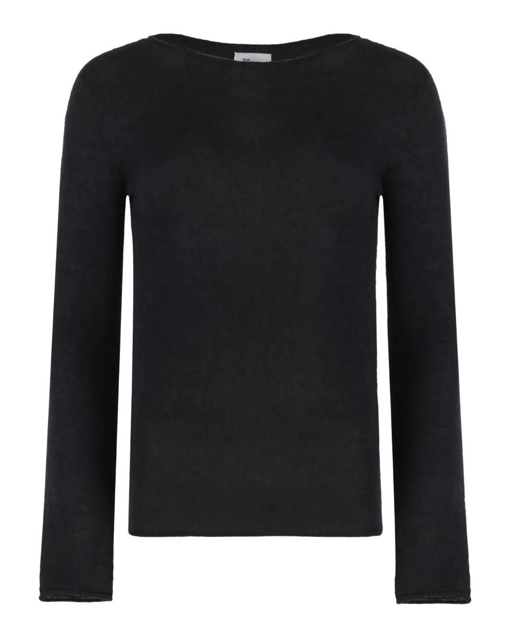 THE (Alphabet) Black Long-Sleeves Top