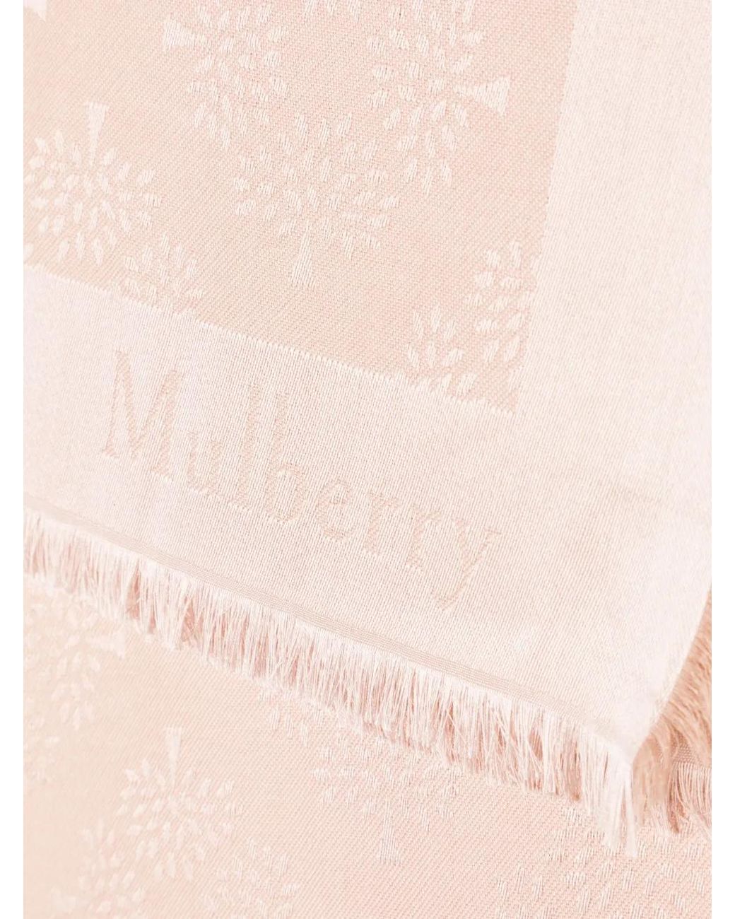 Mulberry Pink Tree Square Monogram-Pattern Scarf