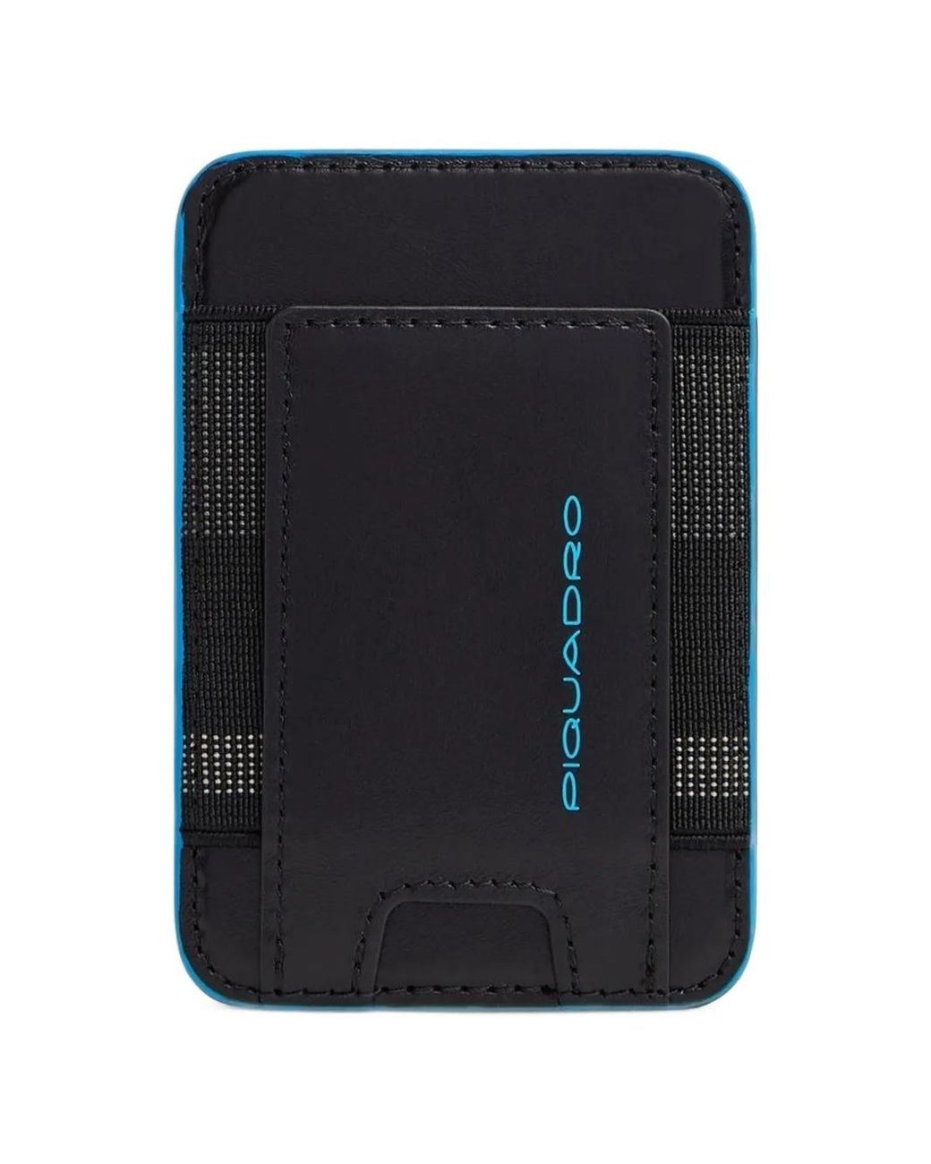 Piquadro Blue Logo-Print Magsafe Cardholder