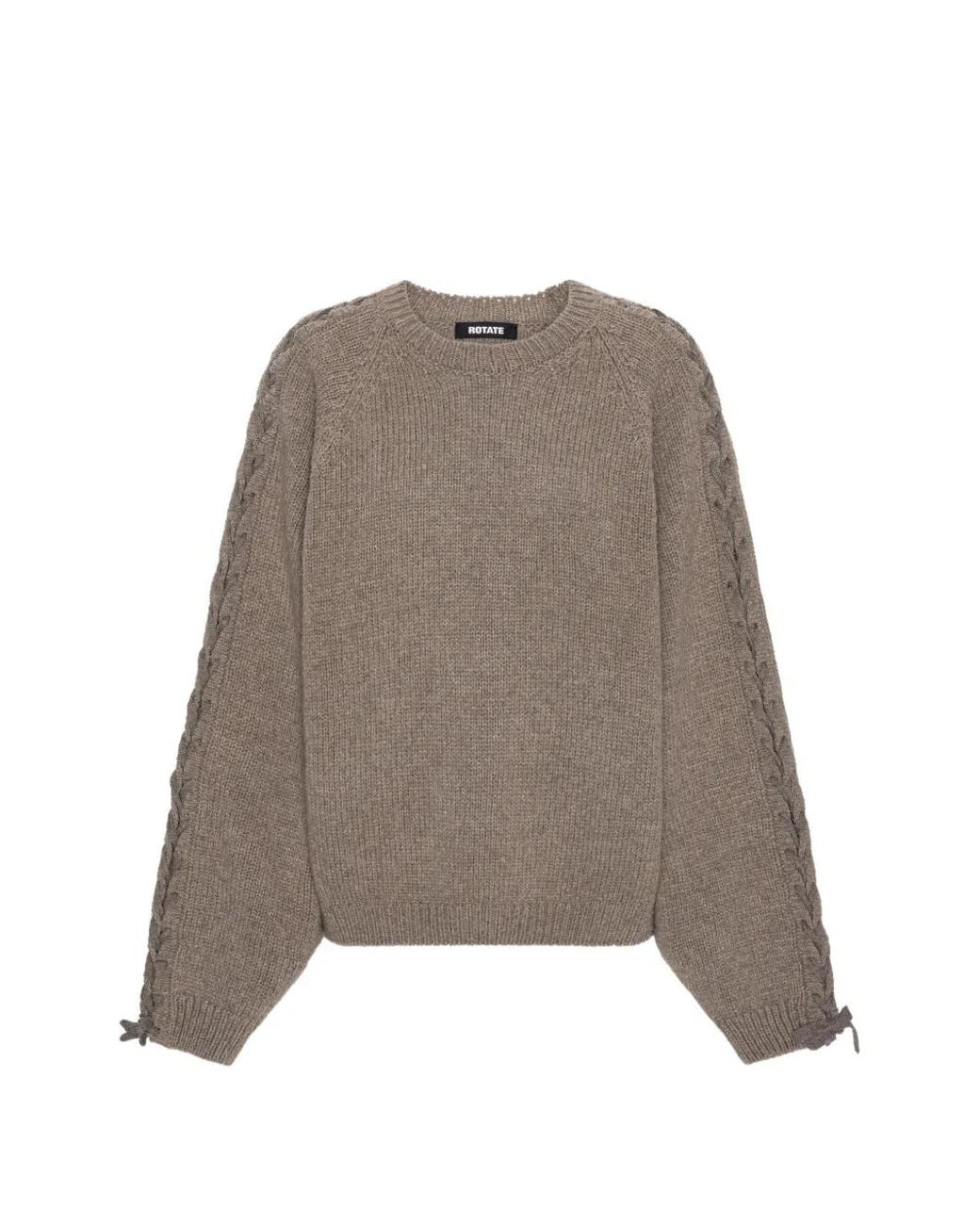 ROTATE BIRGER CHRISTENSEN Brown Pull En Maille À Détails De Lacets