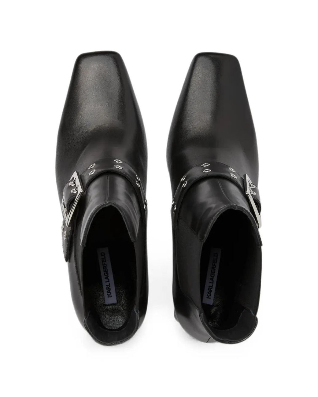 Karl Lagerfeld Black Kati Chelsea Buckle Boots